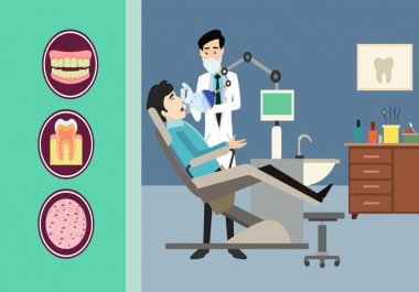 I make dentist 2d animated explainer dental tooth ache video