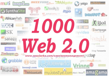 1000+ Web 2.0 Backlink Creations and High Quality Original spun Content for Better SEO Promotions