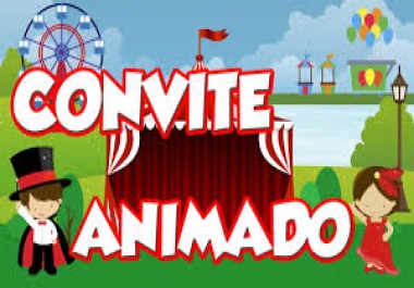 Animated invitation for parties and celebrations