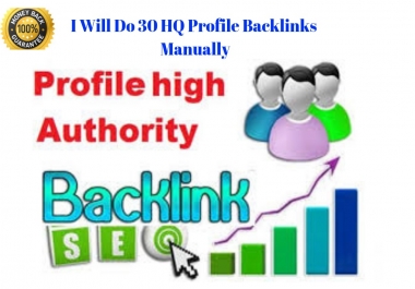 submit 30 HQ Profile Backlinks Manually with high authority sites