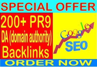 Best SEO Service- I will do 200+ PR 9 DA Domain Authority Safe SEO High Pr Backlinks