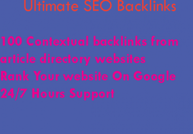 100 Contextual backlinks from article directory websites