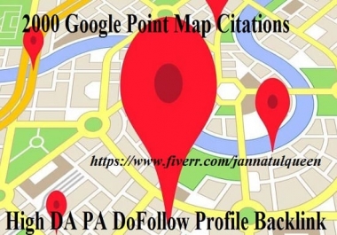 create 100 google point map citations for local SEO