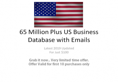 Provide 65 Million Plus US Business Database With Emails