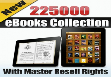 225000 PDF eBooks Package Collection With Master Resell Rights MRR PLR ePub, PDF