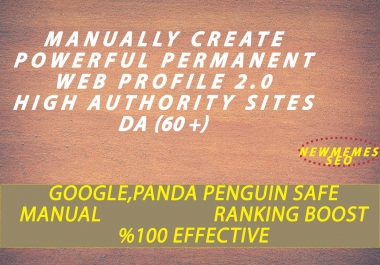 Create 10 Manual HIGH Authority Backlinks And Trust Links DA 60+