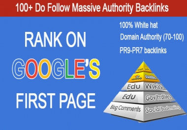 Rank on Google First Page with 100+ Do Follow Massive Authority Backlinks