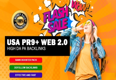 Boost Rank With 150 USA Pr9 and 50 Web 2.0 SEO Backlinks