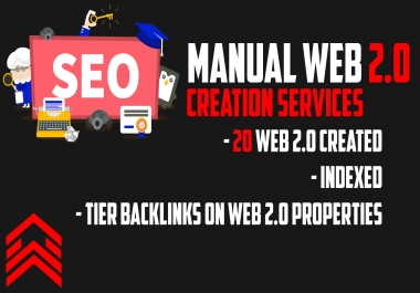 20 Manually created Web 2.0 properties - INDEXED with Tier links