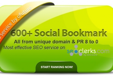 provide 300+ BEST Social Bookmarking ✺ Max Unique Domains Possible
